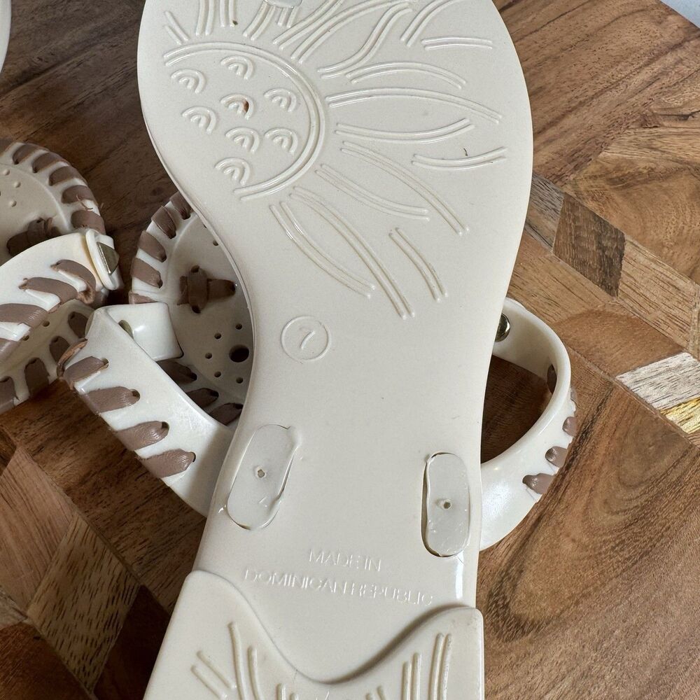 Jack Rogers Georgica Jelly Flip Flop Thong Sandals Womens‎ Sz 7 White - Picture 6 of 6